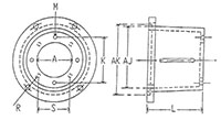 Dimensional Drawing for EM4 Series Pump/Engine Adapters