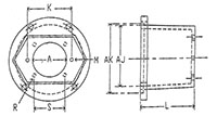 Dimensional Drawing for EM5A Series Pump/Engine Adapters