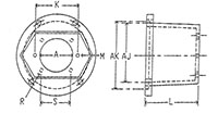 Dimensional Drawing for EM6 Series Pump/Engine Adapters