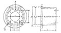 Dimensional Drawing for EM4 Series Pump/Engine Adapters